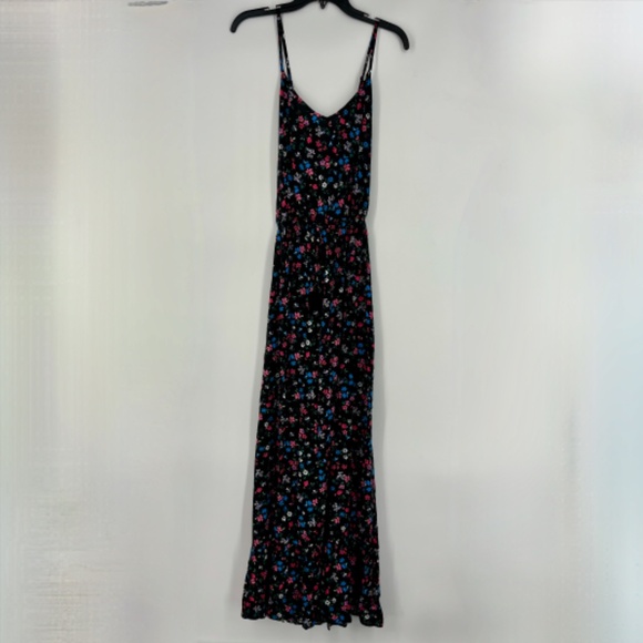 Kingston Grey Juniors XXL Crisscross Maxi Dress Black Pink Blue Floral Print - Picture 3 of 13